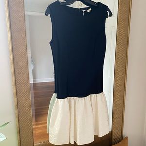 Black and cream peplum dress